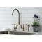 Kingston Brass KS7793TALBS Bridge Kitchen Faucet with Brass Sprayer, Antique Brass KS7793TALBS - alternate 6